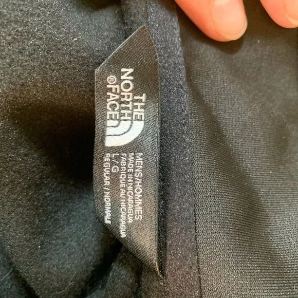 The North Face Mens Windbreaker Jacket Black Zipper Pockets Logo Collar L - Picture 7 of 7